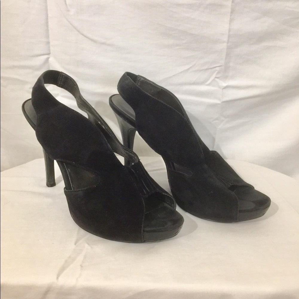 Moda Spana Black Suede High Heels Shoes size 8